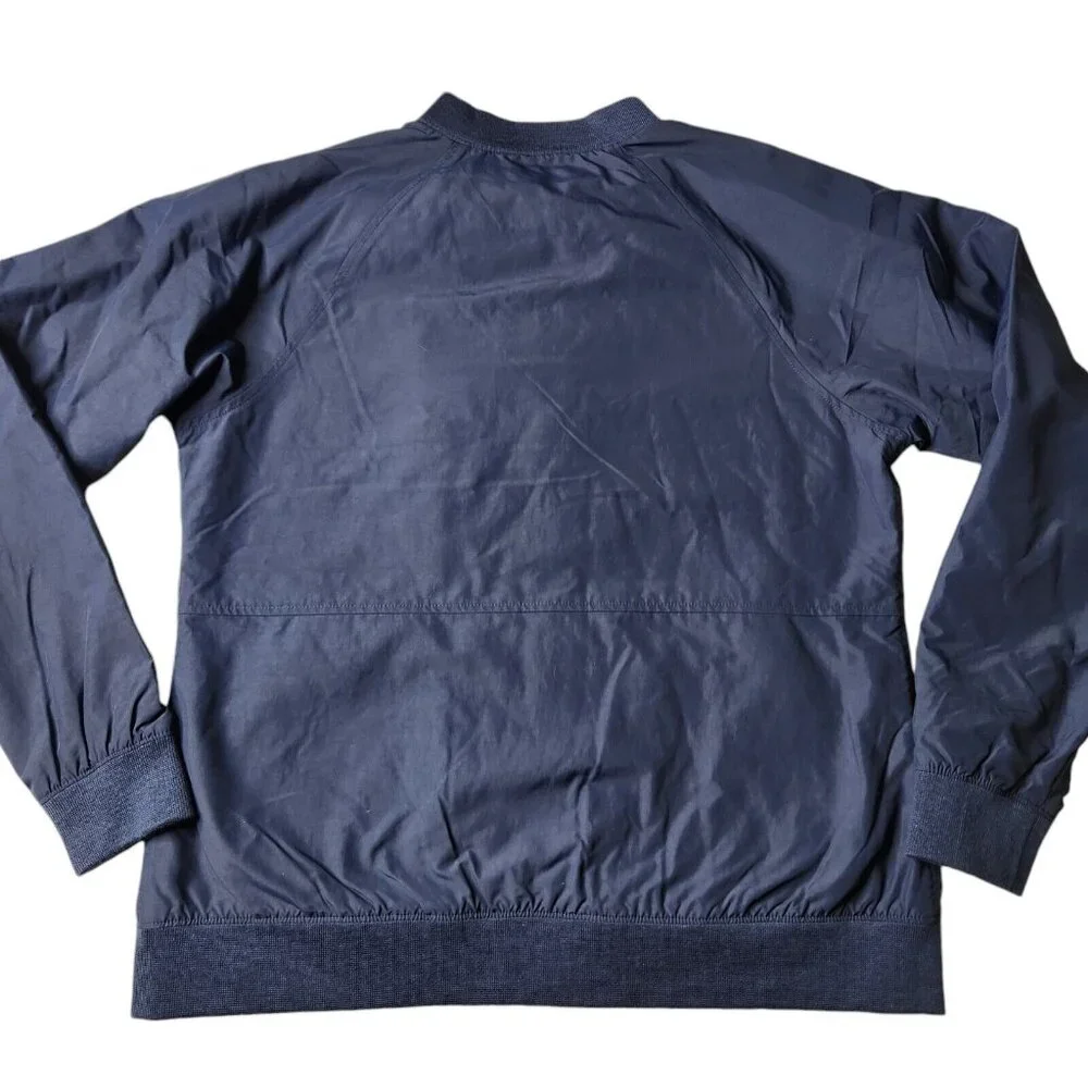 LL Bean Fleece Lined Nylon Jacket Mens Medium Blue Full Zip Size M - Picture 4 of 7